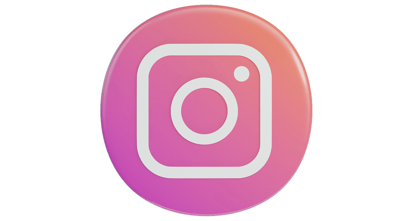 Instagram logo with colorful gradient on black